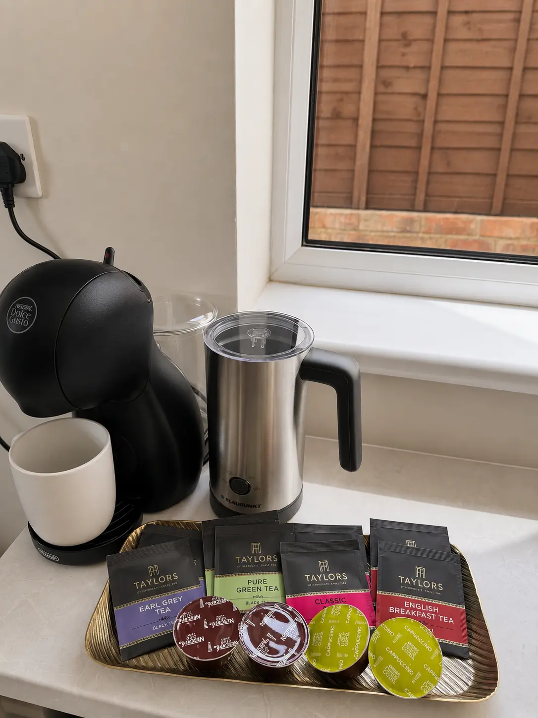 Complimentary coffee pods and Taylors tea selection at the Wellingborough Luxury Staycation